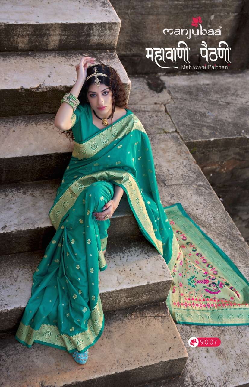 MAHAVANI SILK BY MANJUBAA CLOTHING 9001 TO 9008 SERIES INDIAN TRADITIONAL WEAR COLLECTION BEAUTIFUL STYLISH FANCY COLORFUL PARTY WEAR & OCCASIONAL WEAR SILK SAREES AT WHOLESALE PRICE