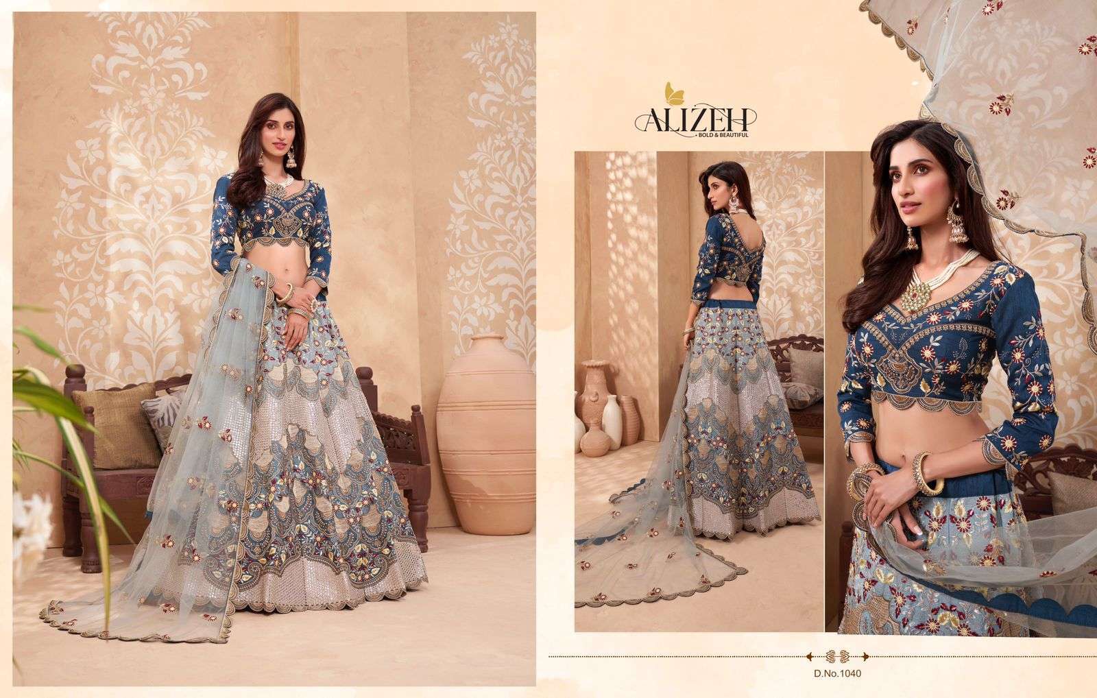 ALIZEH HIT DESIGN 1040 BY ALIZEH DESIGNER BEAUTIFUL NAVRATRI COLLECTION OCCASIONAL WEAR & PARTY WEAR FANCY LEHENGAS AT WHOLESALE PRICE
