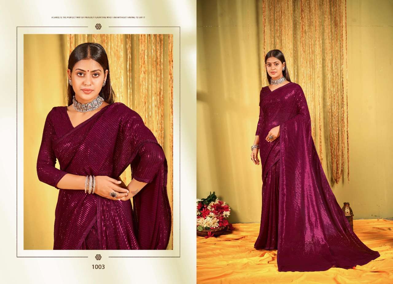 CHITCHOR BY SAROJ 1001 TO 1006 SERIES INDIAN TRADITIONAL WEAR COLLECTION BEAUTIFUL STYLISH FANCY COLORFUL PARTY WEAR & OCCASIONAL WEAR HEAVY GEORGETTE SAREES AT WHOLESALE PRICE