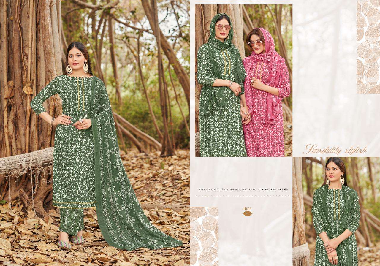 RUHI BY RADHA FABS 1001 TO 1010 SERIES INDIAN TRADITIONAL WEAR COLLECTION BEAUTIFUL STYLISH FANCY COLORFUL PARTY WEAR & OCCASIONAL WEAR PURE COTTON PRINT DRESSES AT WHOLESALE PRICE