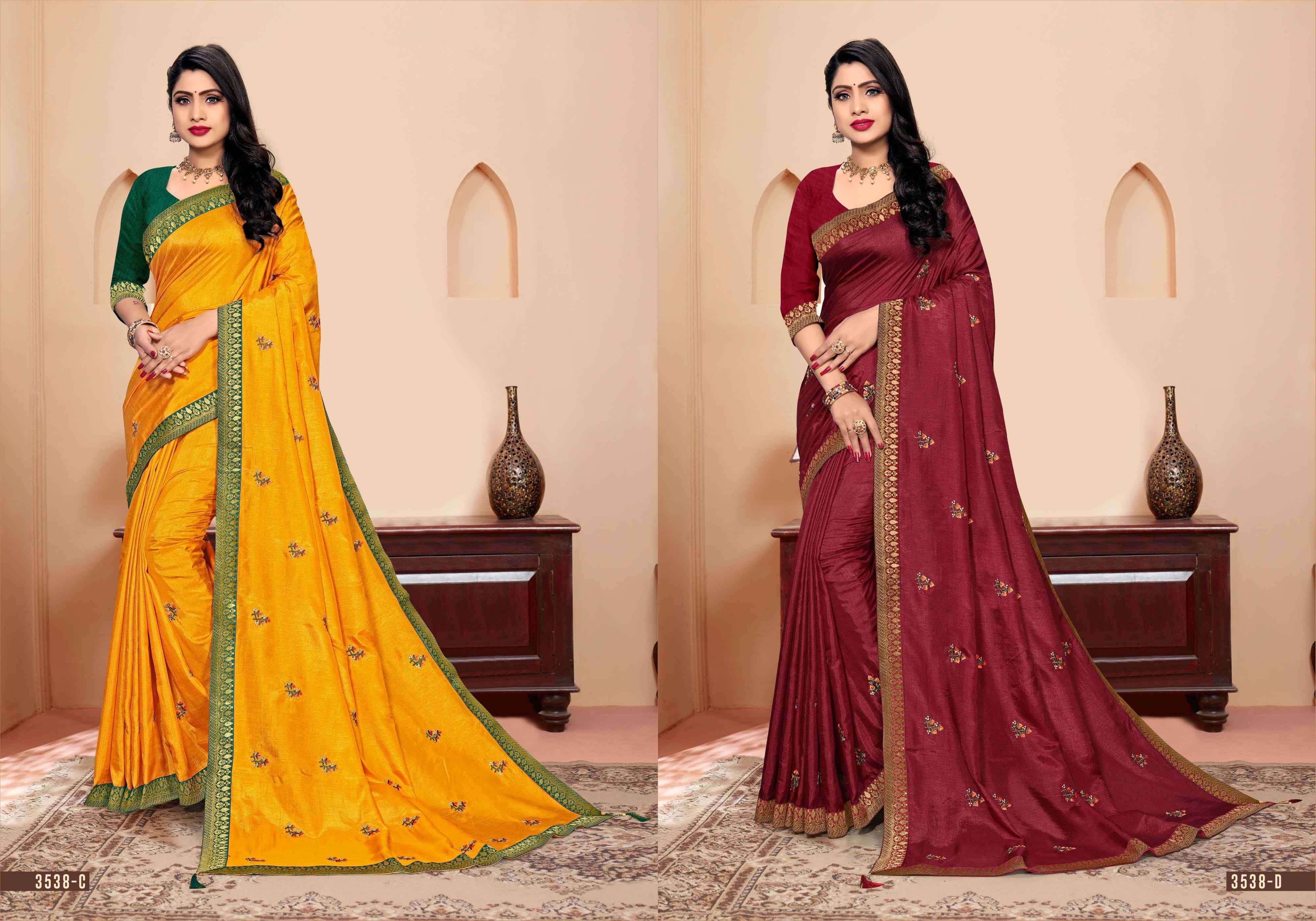 PISTA HALWA BY INDIAN WOMEN 3538-A TO 3538-H SERIES INDIAN TRADITIONAL WEAR COLLECTION BEAUTIFUL STYLISH FANCY COLORFUL PARTY WEAR & OCCASIONAL WEAR MATKA SILK SAREES AT WHOLESALE PRICE