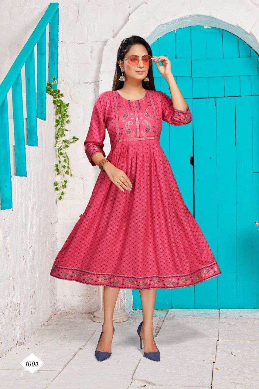 SAHIBA BY BEAUTY QUEEN 1001 TO 1008 SERIES DESIGNER STYLISH FANCY COLORFUL BEAUTIFUL PARTY WEAR & ETHNIC WEAR COLLECTION RAYON PRINT KURTIS AT WHOLESALE PRICE