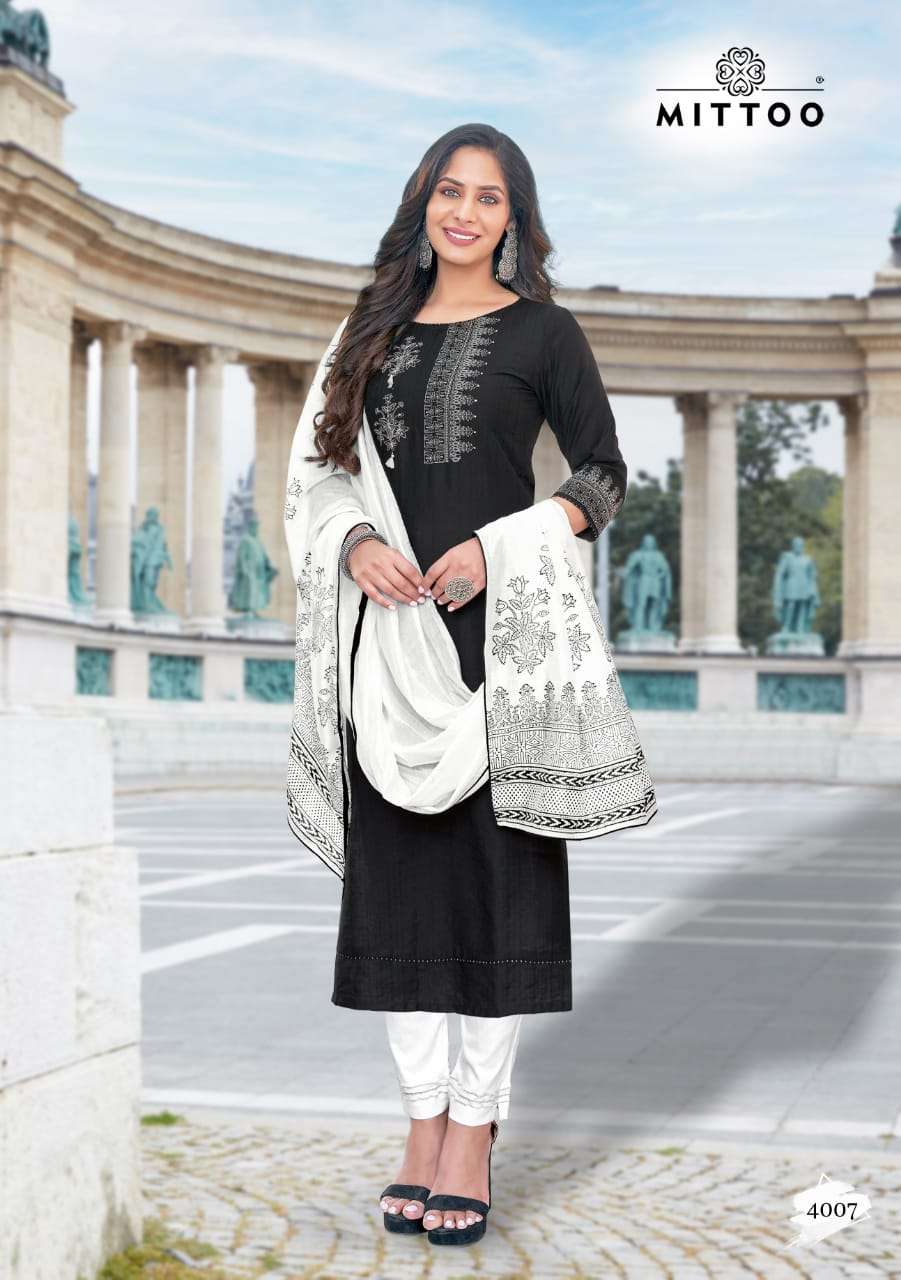 SHRINGAR VOL-2 BY MITTOO 4007 TO 4012 SERIES BEAUTIFUL SUITS COLORFUL STYLISH FANCY CASUAL WEAR & ETHNIC WEAR VISCOSE EMBROIDERED DRESSES AT WHOLESALE PRICE