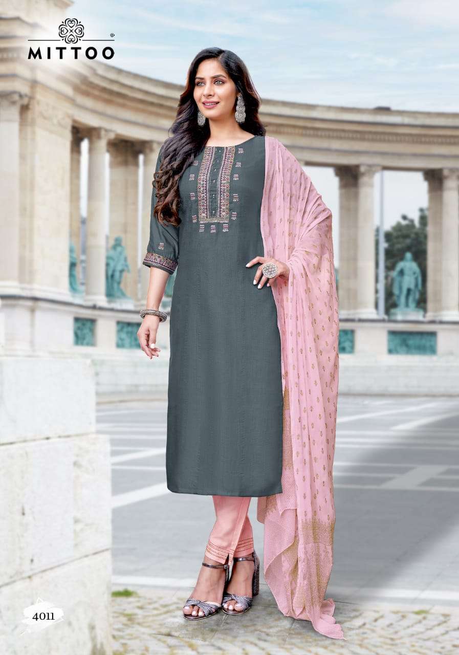 SHRINGAR VOL-2 BY MITTOO 4007 TO 4012 SERIES BEAUTIFUL SUITS COLORFUL STYLISH FANCY CASUAL WEAR & ETHNIC WEAR VISCOSE EMBROIDERED DRESSES AT WHOLESALE PRICE