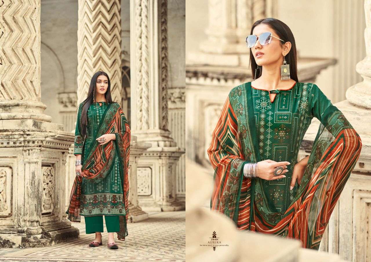 AURIKA BY SARGAM PRINTS 278-001 TO 278-008 SERIES BEAUTIFUL SUITS COLORFUL STYLISH FANCY CASUAL WEAR & ETHNIC WEAR PURE CAMBRIC PRINT DRESSES AT WHOLESALE PRICE