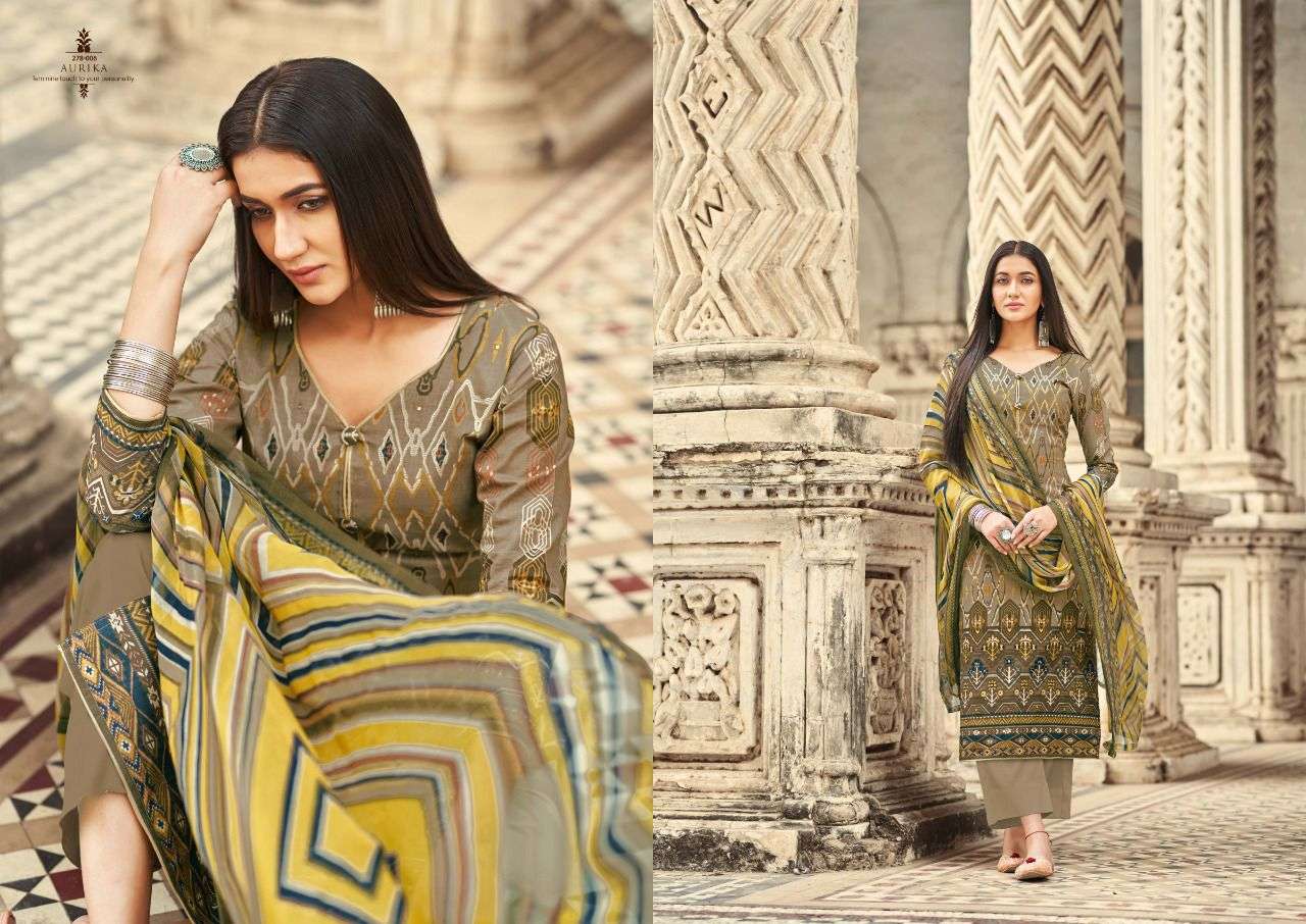 AURIKA BY SARGAM PRINTS 278-001 TO 278-008 SERIES BEAUTIFUL SUITS COLORFUL STYLISH FANCY CASUAL WEAR & ETHNIC WEAR PURE CAMBRIC PRINT DRESSES AT WHOLESALE PRICE