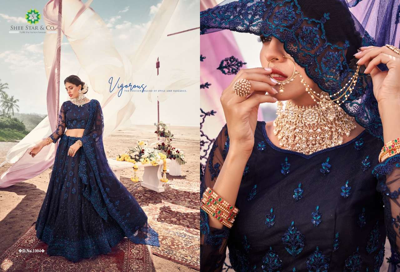 URVA VOL-4 BY SHEE STAR 1001 TO 1004 SERIES DESIGNER BEAUTIFUL COLLECTION OCCASIONAL WEAR & PARTY WEAR SOFT NET LEHENGAS AT WHOLESALE PRICE