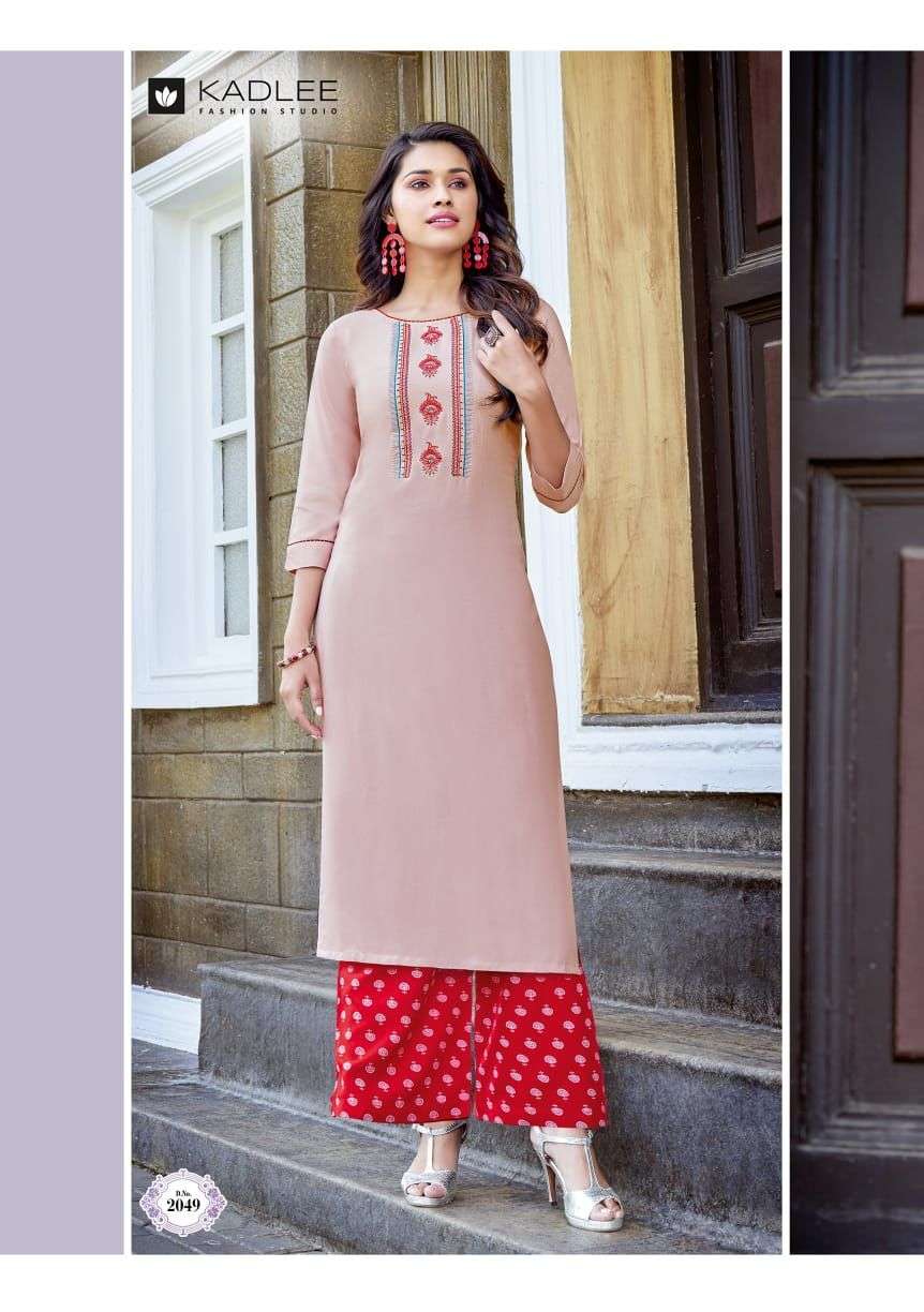 PANKH VOL-7 BY KADLEE 2048 TO 2053 SERIES DESIGNER STYLISH FANCY COLORFUL BEAUTIFUL PARTY WEAR & ETHNIC WEAR COLLECTION HEAVY RAYON KURTIS WITH BOTTOM AT WHOLESALE PRICE