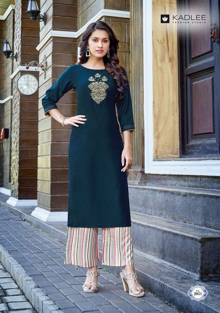 PANKH VOL-7 BY KADLEE 2048 TO 2053 SERIES DESIGNER STYLISH FANCY COLORFUL BEAUTIFUL PARTY WEAR & ETHNIC WEAR COLLECTION HEAVY RAYON KURTIS WITH BOTTOM AT WHOLESALE PRICE