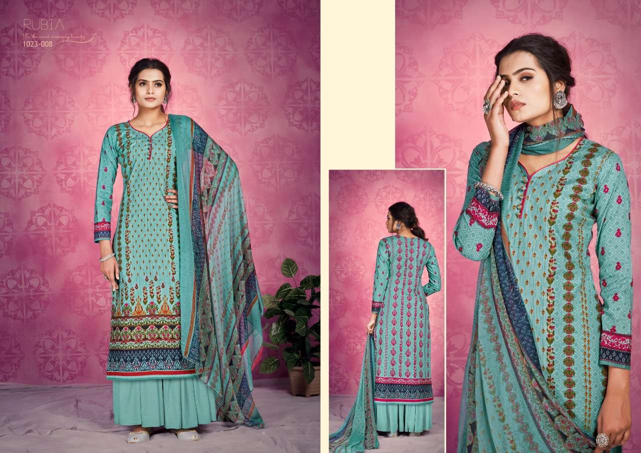 Rubia By Romani 1023-001 To 1023-010 Series Indian Traditional Wear Collection Beautiful Stylish Fancy Colorful Party Wear & Occasional Wear Pure Cambric Cotton Print Dresses At Wholesale Price