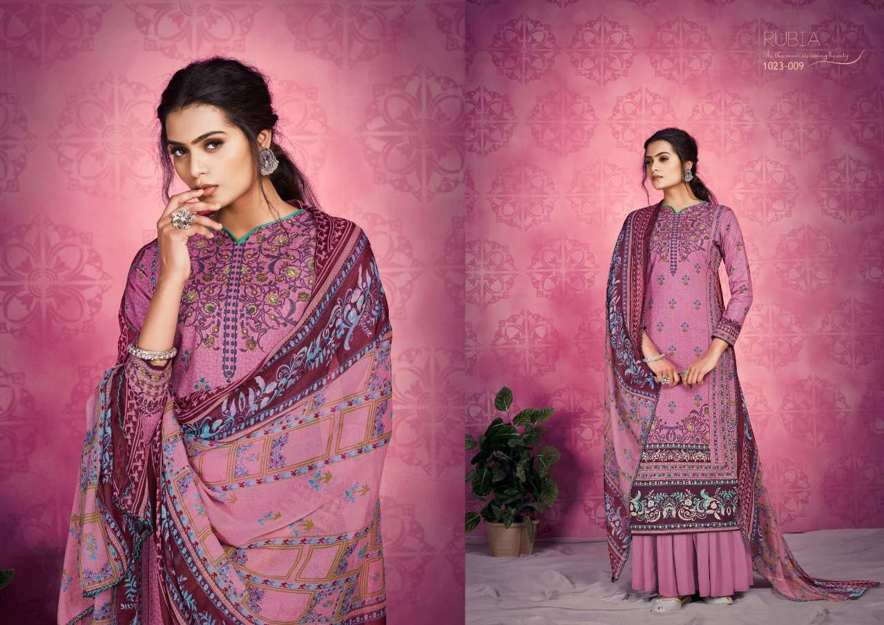 Rubia By Romani 1023-001 To 1023-010 Series Indian Traditional Wear Collection Beautiful Stylish Fancy Colorful Party Wear & Occasional Wear Pure Cambric Cotton Print Dresses At Wholesale Price
