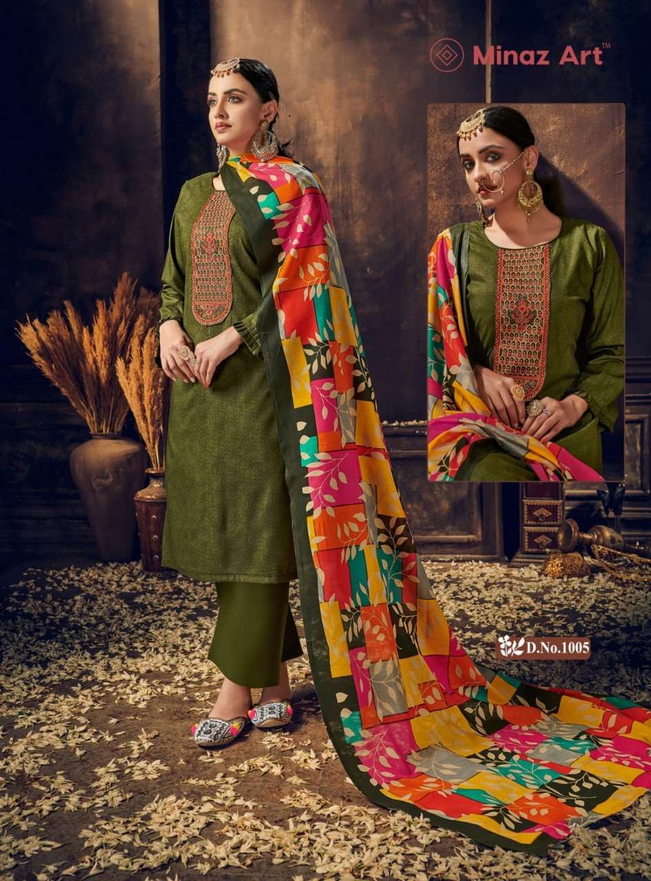 MARHABA BY MINAZ ART 1001 TO 1008 SERIES BEAUTIFUL STYLISH SUITS FANCY COLORFUL CASUAL WEAR & ETHNIC WEAR & READY TO WEAR LAWN COTTON PRINTED DRESSES AT WHOLESALE PRICE