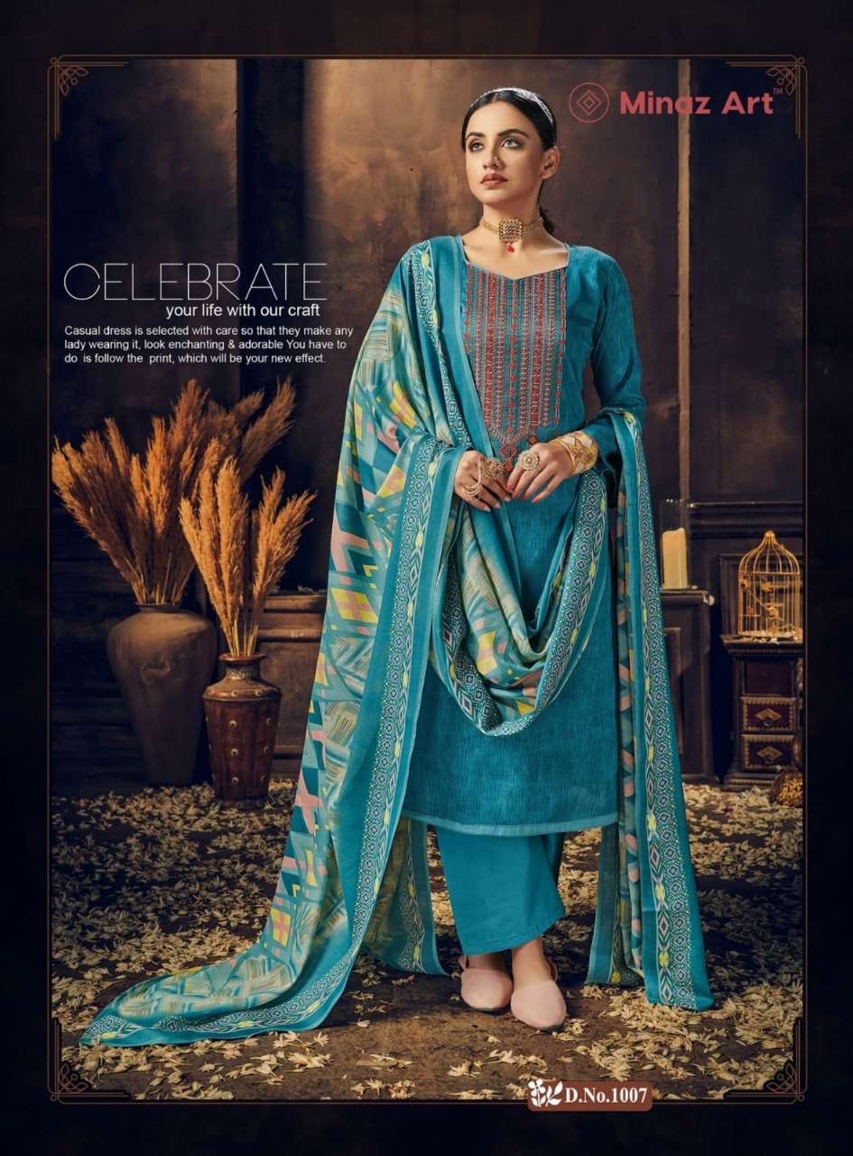 MARHABA BY MINAZ ART 1001 TO 1008 SERIES BEAUTIFUL STYLISH SUITS FANCY COLORFUL CASUAL WEAR & ETHNIC WEAR & READY TO WEAR LAWN COTTON PRINTED DRESSES AT WHOLESALE PRICE