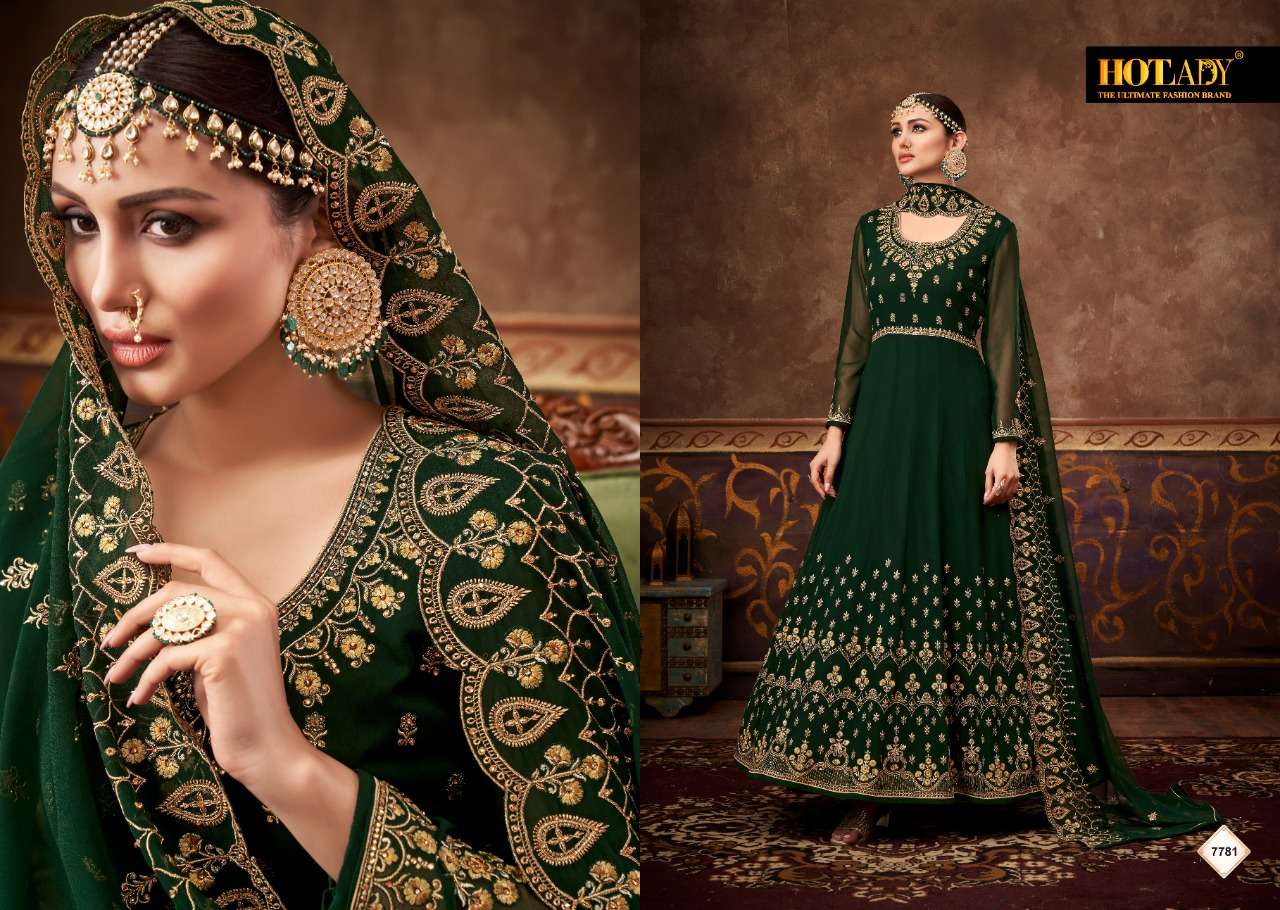 Nasheen Vol-2 By Hot Lady 7781 To 7784 Series Beautiful Anarkali Suits Colorful Stylish Fancy Casual Wear & Ethnic Wear Real Blooming Georgette Dresses At Wholesale Price