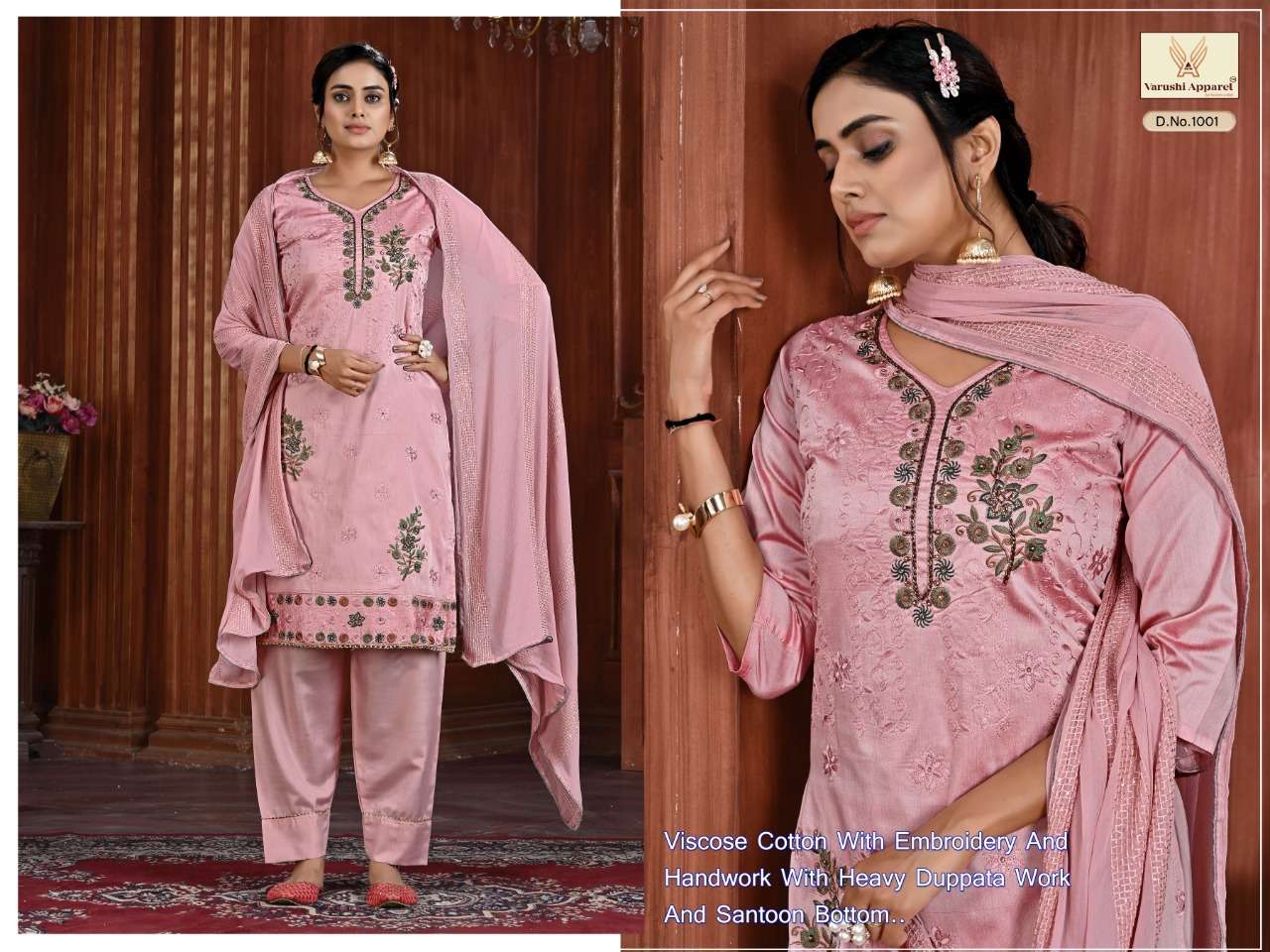 SHAMSHAD BY VARUSHI APPAREL 1001 TO 1005 SERIES BEAUTIFUL SUITS COLORFUL STYLISH FANCY CASUAL WEAR & ETHNIC WEAR VISCOSE COTTON DRESSES AT WHOLESALE PRICE