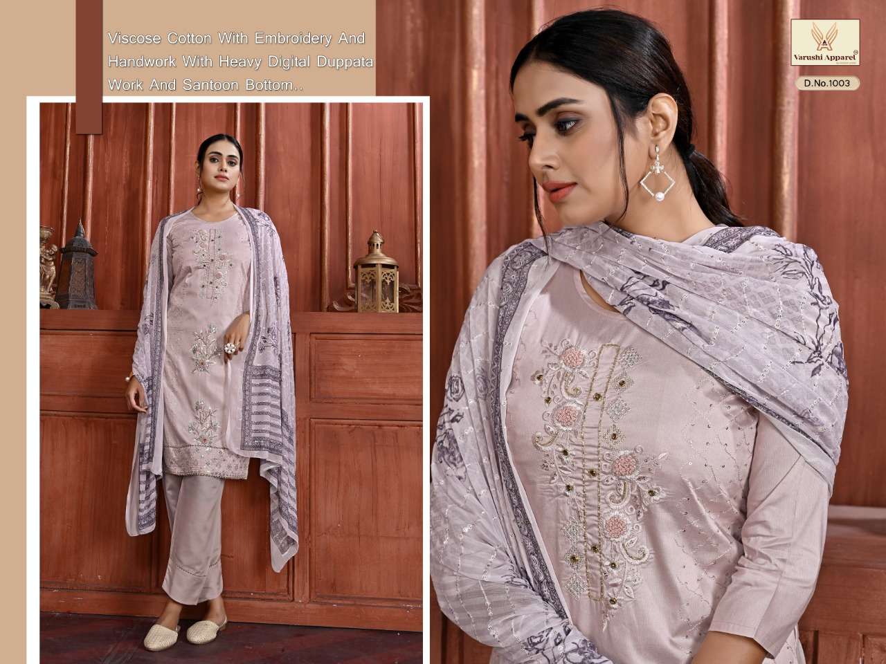 SHAMSHAD BY VARUSHI APPAREL 1001 TO 1005 SERIES BEAUTIFUL SUITS COLORFUL STYLISH FANCY CASUAL WEAR & ETHNIC WEAR VISCOSE COTTON DRESSES AT WHOLESALE PRICE