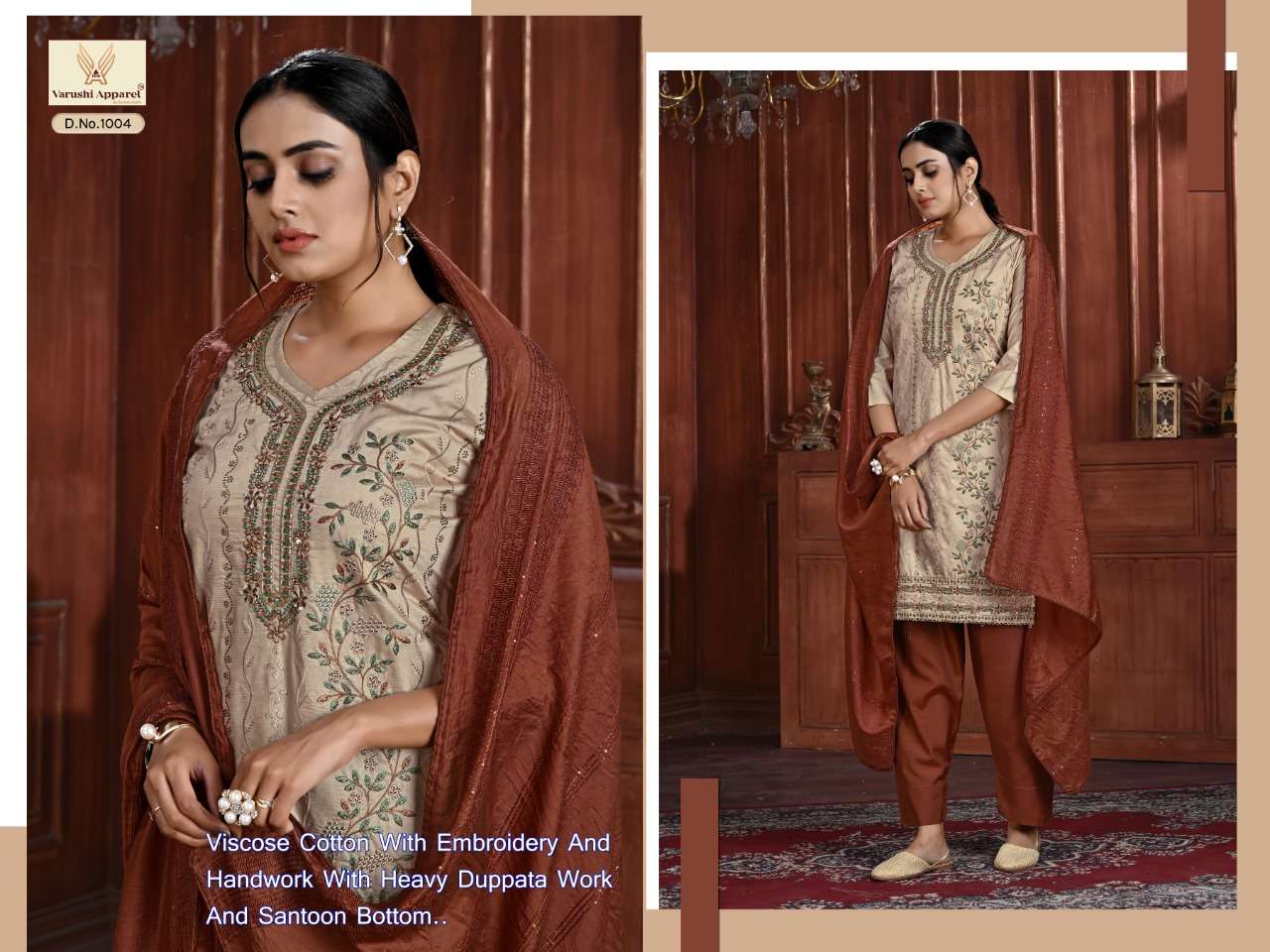 SHAMSHAD BY VARUSHI APPAREL 1001 TO 1005 SERIES BEAUTIFUL SUITS COLORFUL STYLISH FANCY CASUAL WEAR & ETHNIC WEAR VISCOSE COTTON DRESSES AT WHOLESALE PRICE