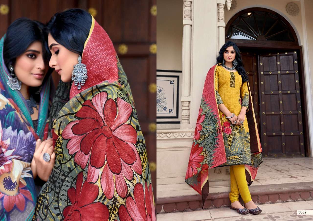 JASMINE VOL-25 BY SWEETY FASHION 5001 TO 5012 SERIES BEAUTIFUL SUITS STYLISH FANCY COLORFUL CASUAL WEAR & ETHNIC WEAR SOFT COTTON PRINTED DRESSES AT WHOLESALE PRICE