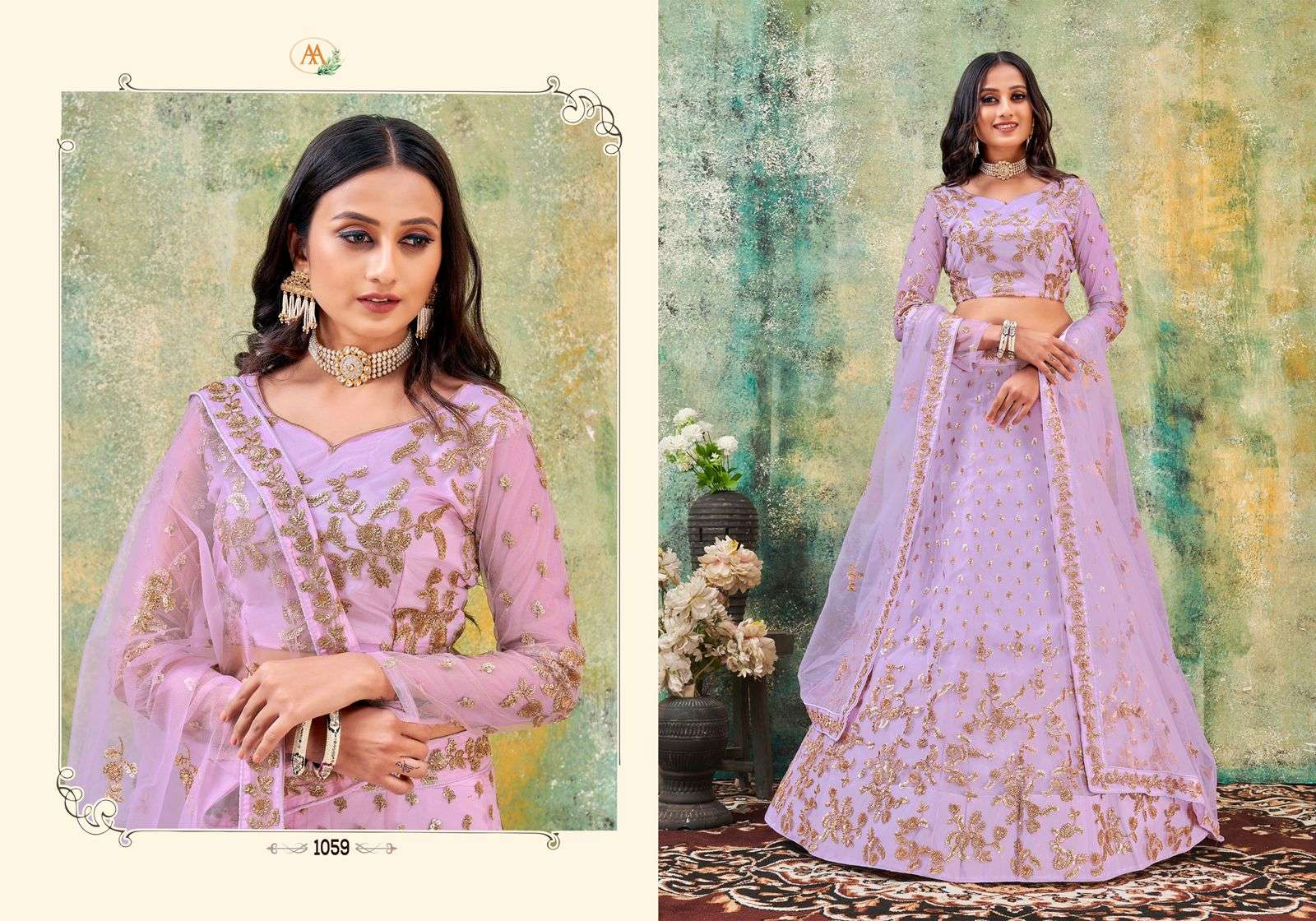 MOR PANKH VOL-2 BY ANJANI ART 1057 TO 1060 SERIES DESIGNER BEAUTIFUL NAVRATRI COLLECTION OCCASIONAL WEAR & PARTY WEAR BRIDAL NET LEHENGAS AT WHOLESALE PRICE