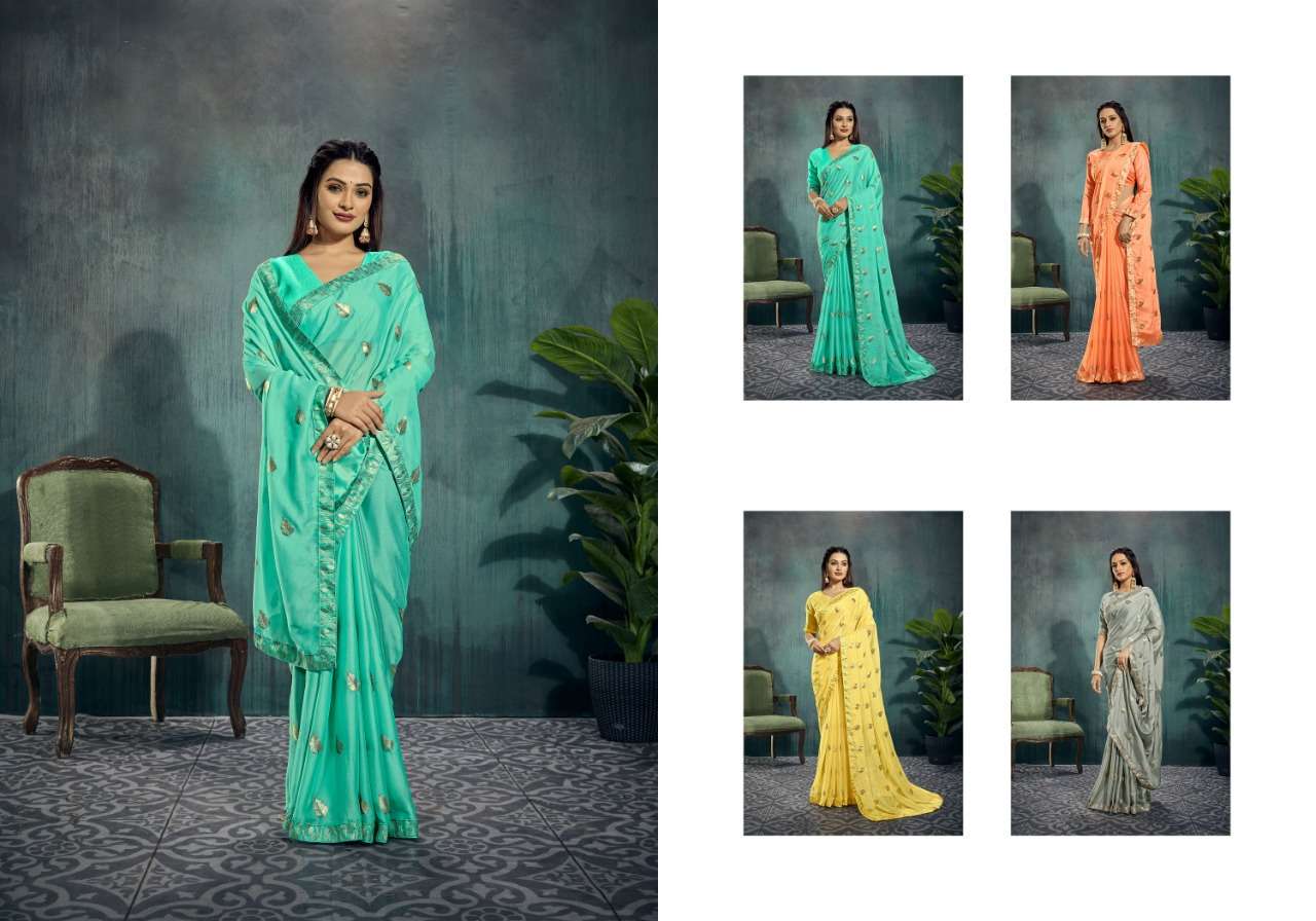 GLAMWIZ SEQUENCE BY YADU NANDAN FASHION 01 TO 04 SERIES INDIAN TRADITIONAL WEAR COLLECTION BEAUTIFUL STYLISH FANCY COLORFUL PARTY WEAR & OCCASIONAL WEAR SILK EMBROIDERED SAREES AT WHOLESALE PRICE
