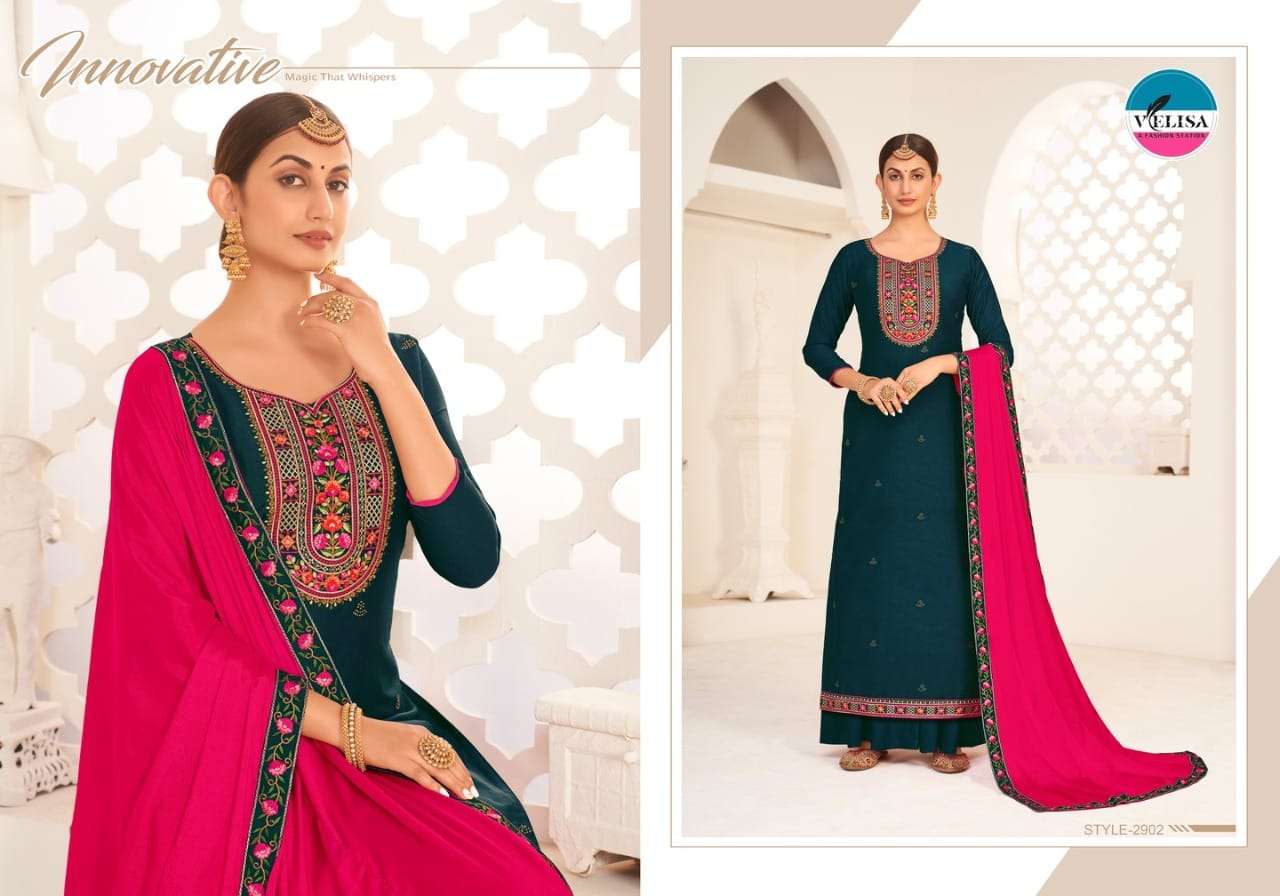 MANDIRA BY VELISA 2901 TO 2904 SERIES BEAUTIFUL SUITS COLORFUL STYLISH FANCY CASUAL WEAR & ETHNIC WEAR PURE PARAMPARA SILK DRESSES AT WHOLESALE PRICE