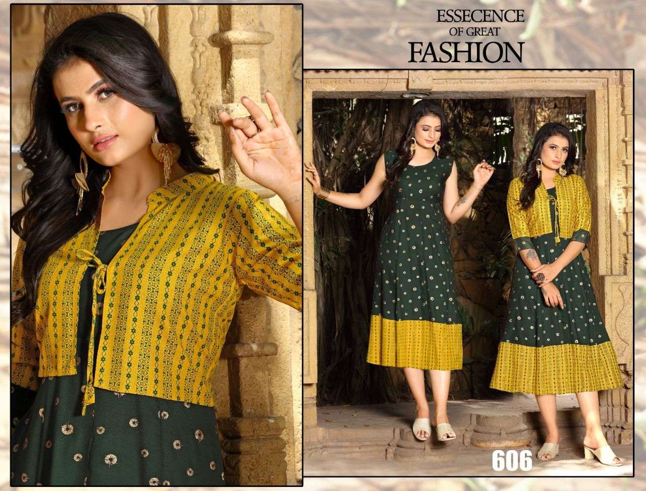 URBAN BEAUTY BY BEAUTY QUEEN 601 TO 608 SERIES DESIGNER STYLISH FANCY COLORFUL BEAUTIFUL PARTY WEAR & ETHNIC WEAR COLLECTION RAYON PRINT KURTIS WITH JACKET AT WHOLESALE PRICE