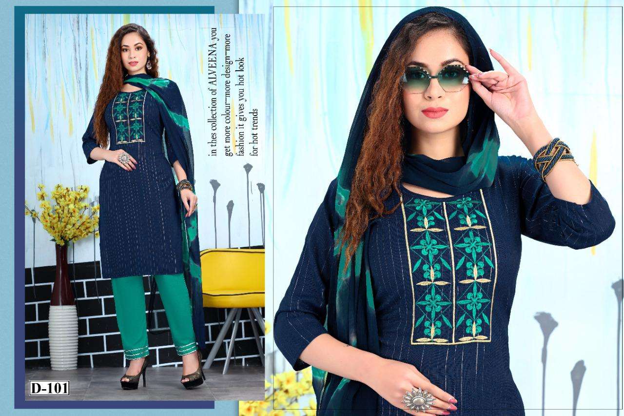 LUREX BY BEAUTY QUEEN 101 TO 107 SERIES BEAUTIFUL SUITS COLORFUL STYLISH FANCY CASUAL WEAR & ETHNIC WEAR HEAVY RAYON DRESSES AT WHOLESALE PRICE