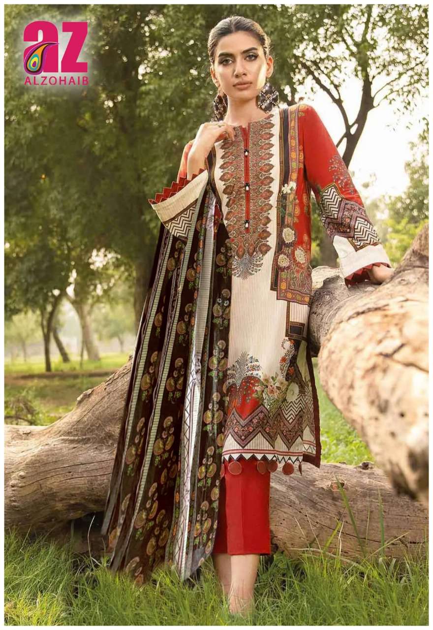 Roohi Vol-3 By Alzohaib 301 To 306 Series Beautiful Stylish Suits Fancy Colorful Casual Wear & Ethnic Wear & Ready To Wear Pure Lawn Cotton Printed Dresses At Wholesale Price