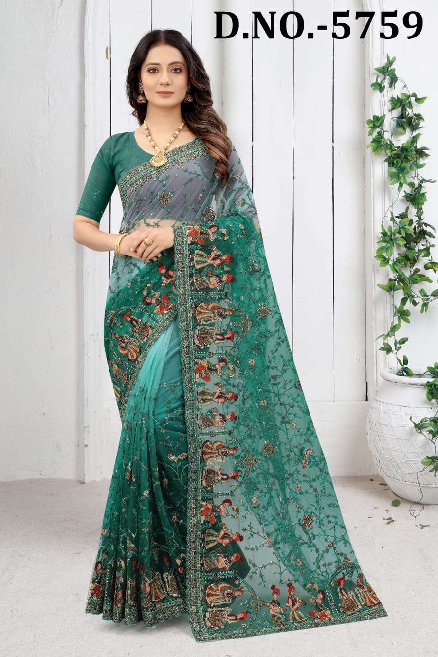 PAVITRA RISHTA BY NARI FASHION 5751 TO 5762 SERIES INDIAN TRADITIONAL WEAR COLLECTION BEAUTIFUL STYLISH FANCY COLORFUL PARTY WEAR & OCCASIONAL WEAR HEAVY NET EMBROIDERED SAREES AT WHOLESALE PRICE