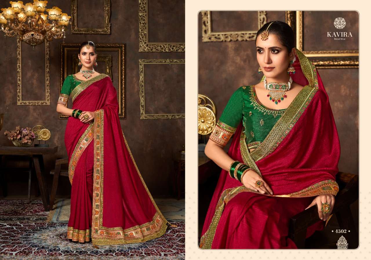 AARYA VOL-2 BY KAVIRA 4501 TO 4509 SERIES INDIAN TRADITIONAL WEAR COLLECTION BEAUTIFUL STYLISH FANCY COLORFUL PARTY WEAR & OCCASIONAL WEAR VICHITRA SAREES AT WHOLESALE PRICE