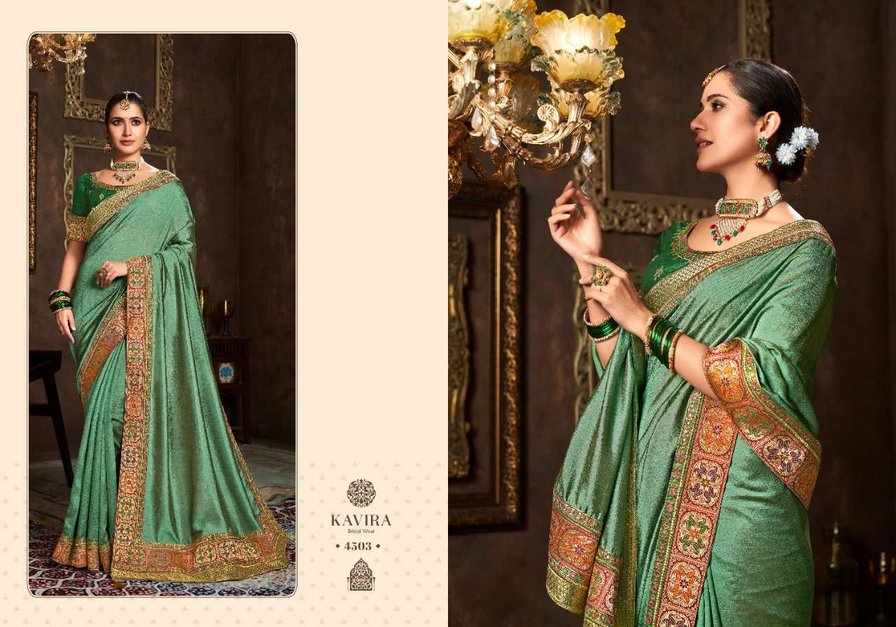 AARYA VOL-2 BY KAVIRA 4501 TO 4509 SERIES INDIAN TRADITIONAL WEAR COLLECTION BEAUTIFUL STYLISH FANCY COLORFUL PARTY WEAR & OCCASIONAL WEAR VICHITRA SAREES AT WHOLESALE PRICE