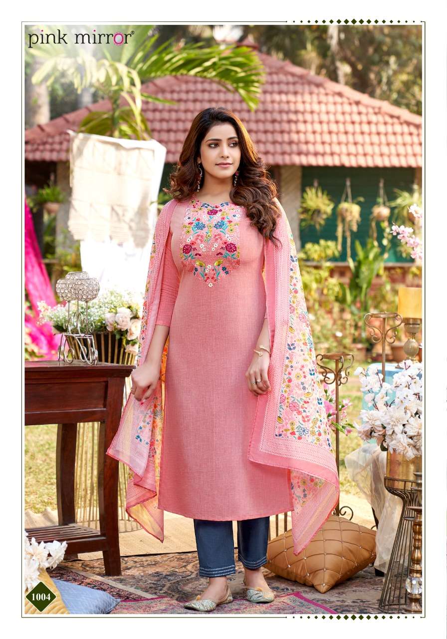 PRECIOUS BY PINK MIRROR 1001 TO 1006 SERIES BEAUTIFUL SUITS COLORFUL STYLISH FANCY CASUAL WEAR & ETHNIC WEAR VISCOSE SILK EMBROIDERED DRESSES AT WHOLESALE PRICE