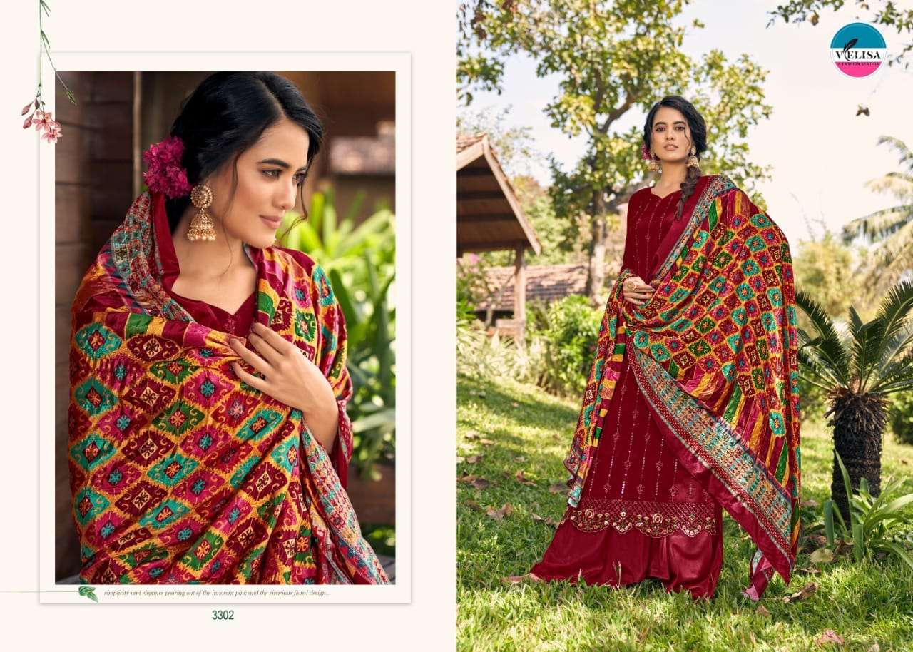 JENNY BY VELISA 3301 TO 3304 SERIES BEAUTIFUL SUITS COLORFUL STYLISH FANCY CASUAL WEAR & ETHNIC WEAR PURE MUSLIN SILK DRESSES AT WHOLESALE PRICE