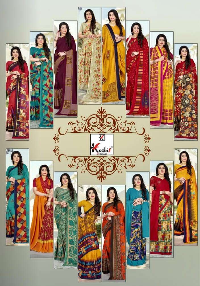 GARAM CHAI VOL-107 BY KODAS 1802 TO 1817 SERIES INDIAN TRADITIONAL WEAR COLLECTION BEAUTIFUL STYLISH FANCY COLORFUL PARTY WEAR & OCCASIONAL WEAR RENIAL PRINT SAREES AT WHOLESALE PRICE