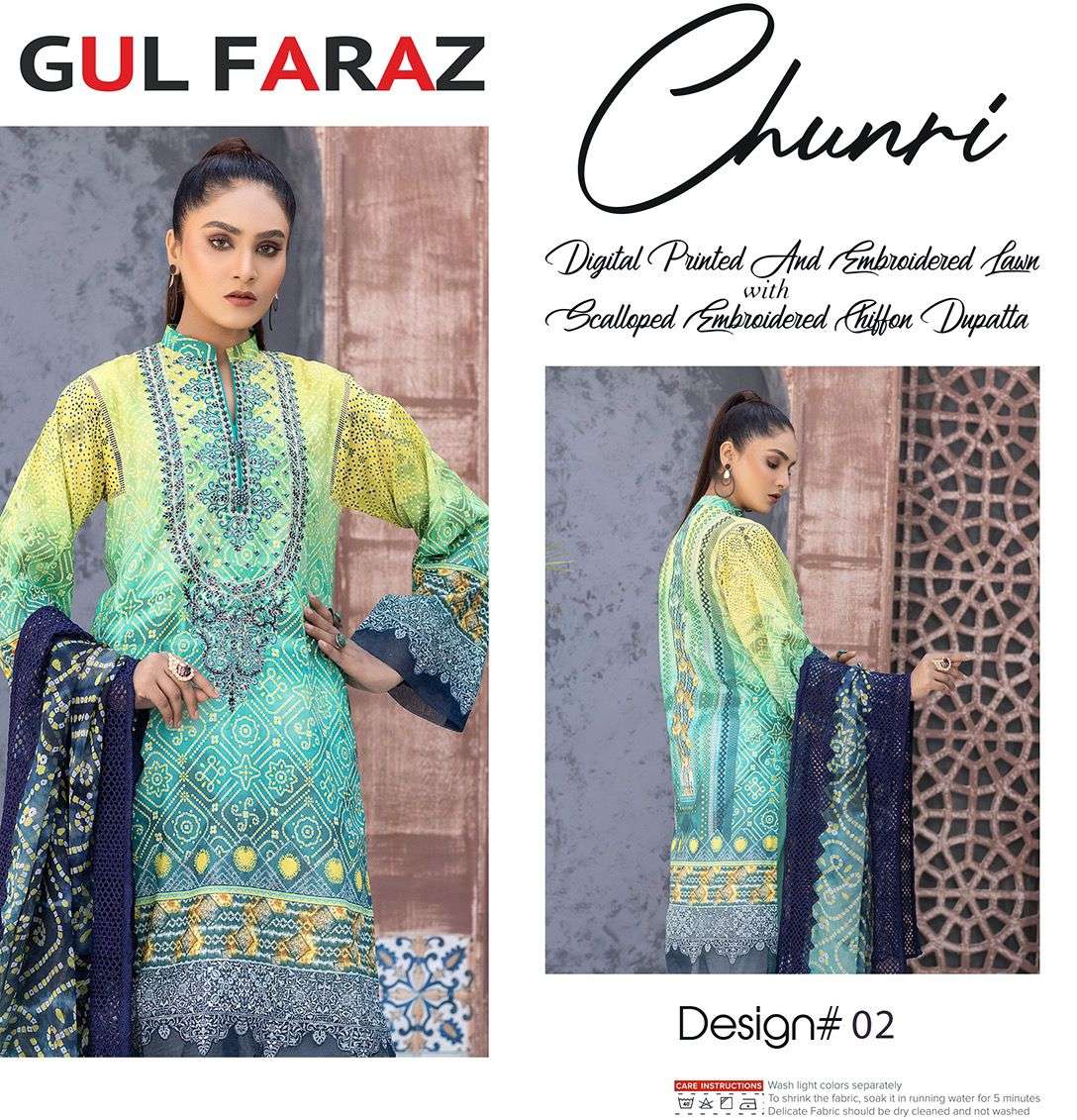 CHUNRI BY GUL FARAZ 01 TO 08 SERIES BEAUTIFUL STYLISH SUITS FANCY COLORFUL CASUAL WEAR & ETHNIC WEAR & READY TO WEAR MUSLIN COTTON DIGITAL PRINTED DRESSES AT WHOLESALE PRICE