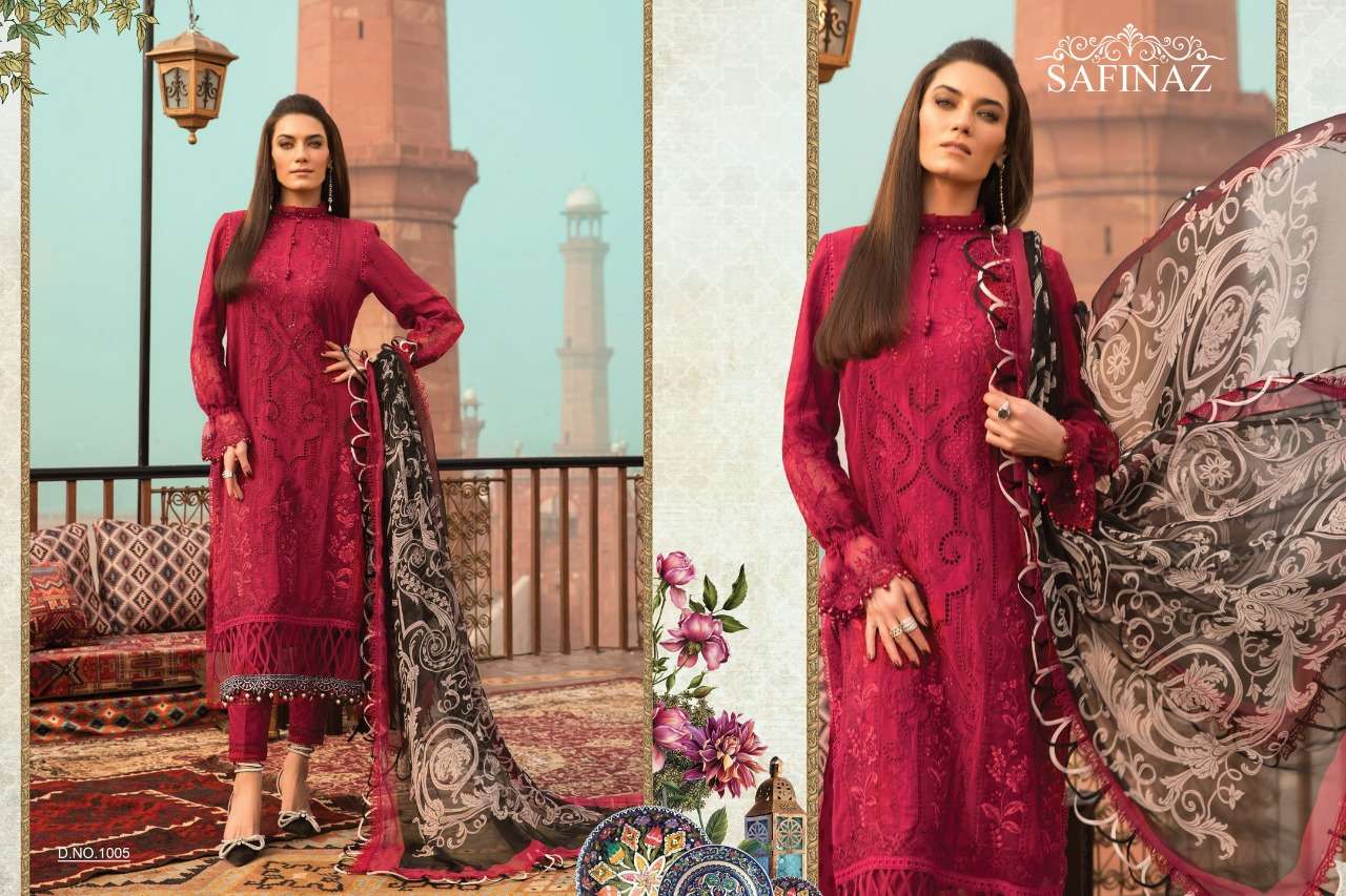 MARIA.B. VOL-9 BY SAFINAZ 1001 TO 1007 SERIES PAKISTANI WEAR COLLECTION BEAUTIFUL STYLISH FANCY COLORFUL PARTY WEAR & OCCASIONAL WEAR PURE COTTON LAWN WITH EMBROIDERED DRESSES AT WHOLESALE PRICE