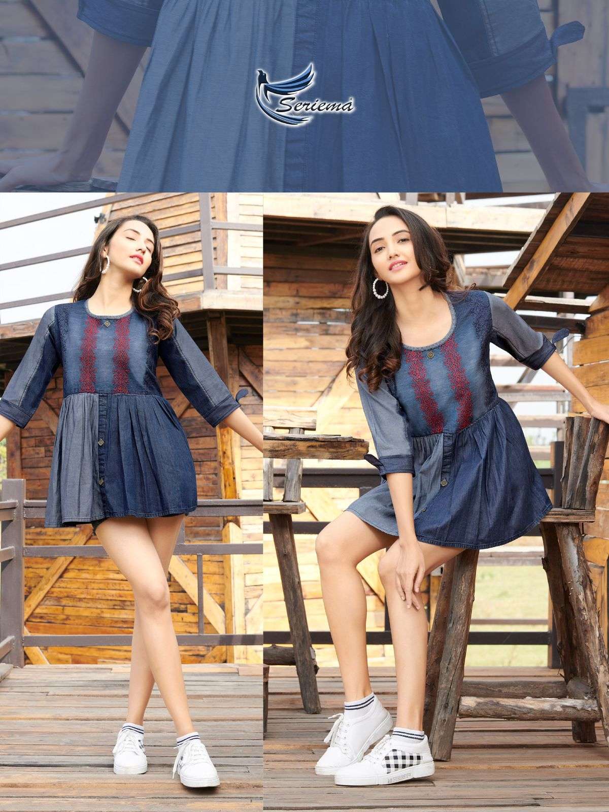 KUMB WONDER BY SPARROW 1058 TO 1065 SERIES DESIGNER STYLISH FANCY COLORFUL BEAUTIFUL PARTY WEAR & ETHNIC WEAR COLLECTION PURE COTTON DENIM TOPS AT WHOLESALE PRICE