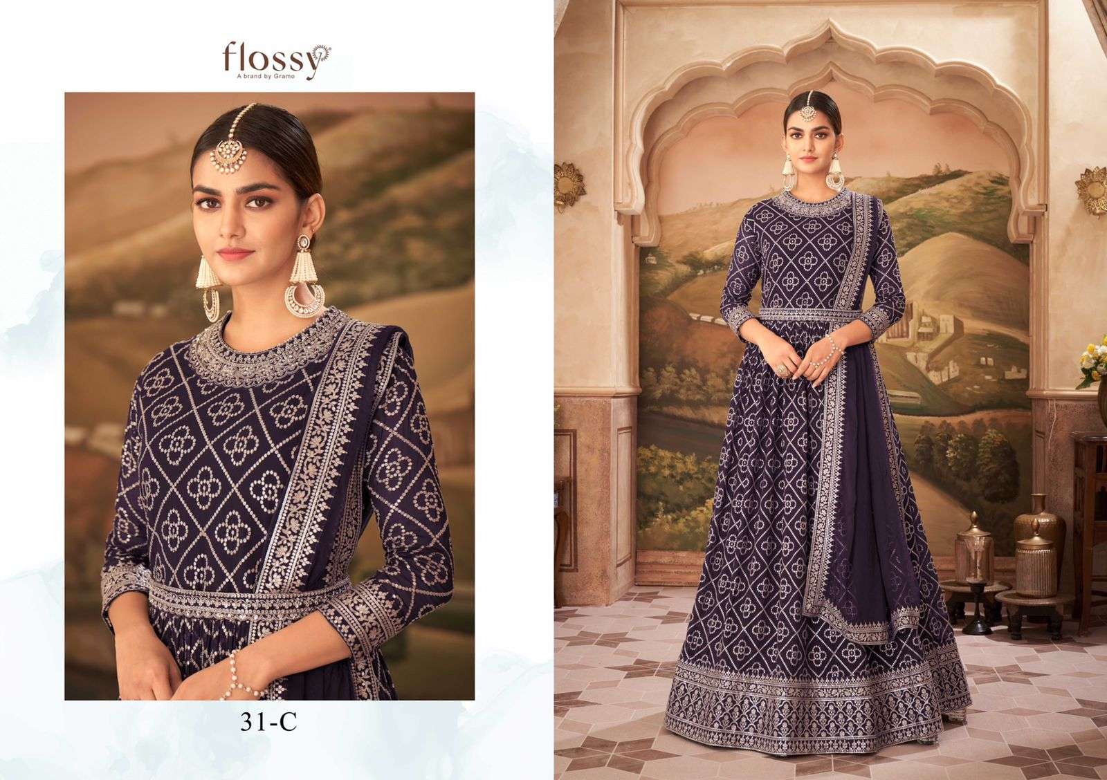 Rooh Colour Vol-2 By Flossy 31-A To 31-D Series Beautiful Anarkali Suits Colorful Stylish Fancy Casual Wear & Ethnic Wear Heavy Real Georgette Dresses At Wholesale Price