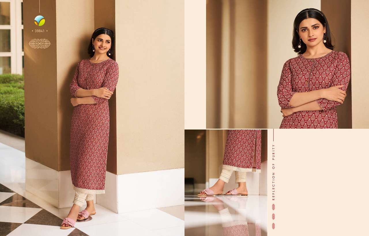 TUMBAA SUMMER BY VINAY FASHION 39841 TO 36848 SERIES DESIGNER STYLISH FANCY COLORFUL BEAUTIFUL PARTY WEAR & ETHNIC WEAR COLLECTION COTTON EMBROIDERED KURTIS WITH BOTTOM AT WHOLESALE PRICE