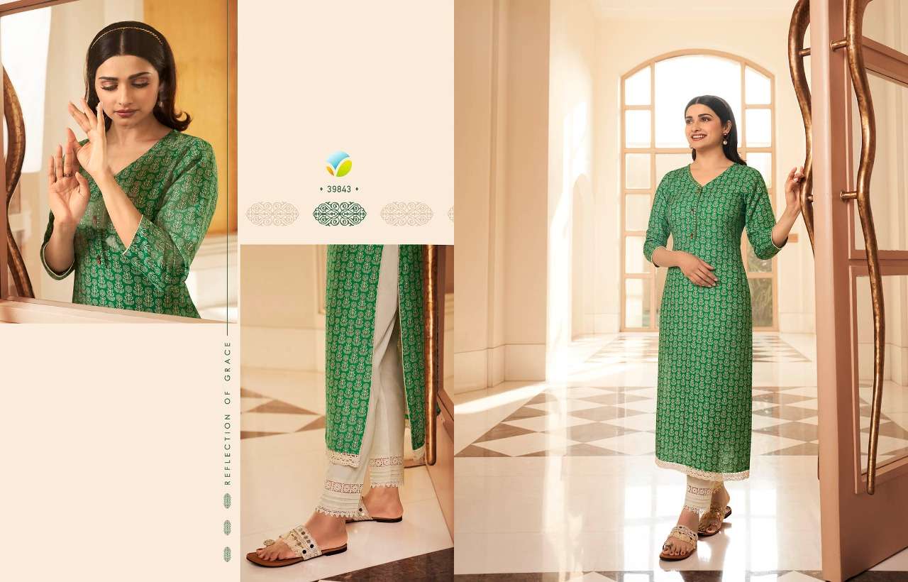 TUMBAA SUMMER BY VINAY FASHION 39841 TO 36848 SERIES DESIGNER STYLISH FANCY COLORFUL BEAUTIFUL PARTY WEAR & ETHNIC WEAR COLLECTION COTTON EMBROIDERED KURTIS WITH BOTTOM AT WHOLESALE PRICE