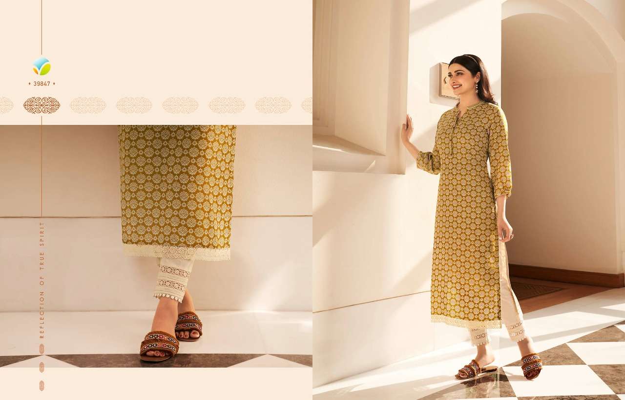 TUMBAA SUMMER BY VINAY FASHION 39841 TO 36848 SERIES DESIGNER STYLISH FANCY COLORFUL BEAUTIFUL PARTY WEAR & ETHNIC WEAR COLLECTION COTTON EMBROIDERED KURTIS WITH BOTTOM AT WHOLESALE PRICE