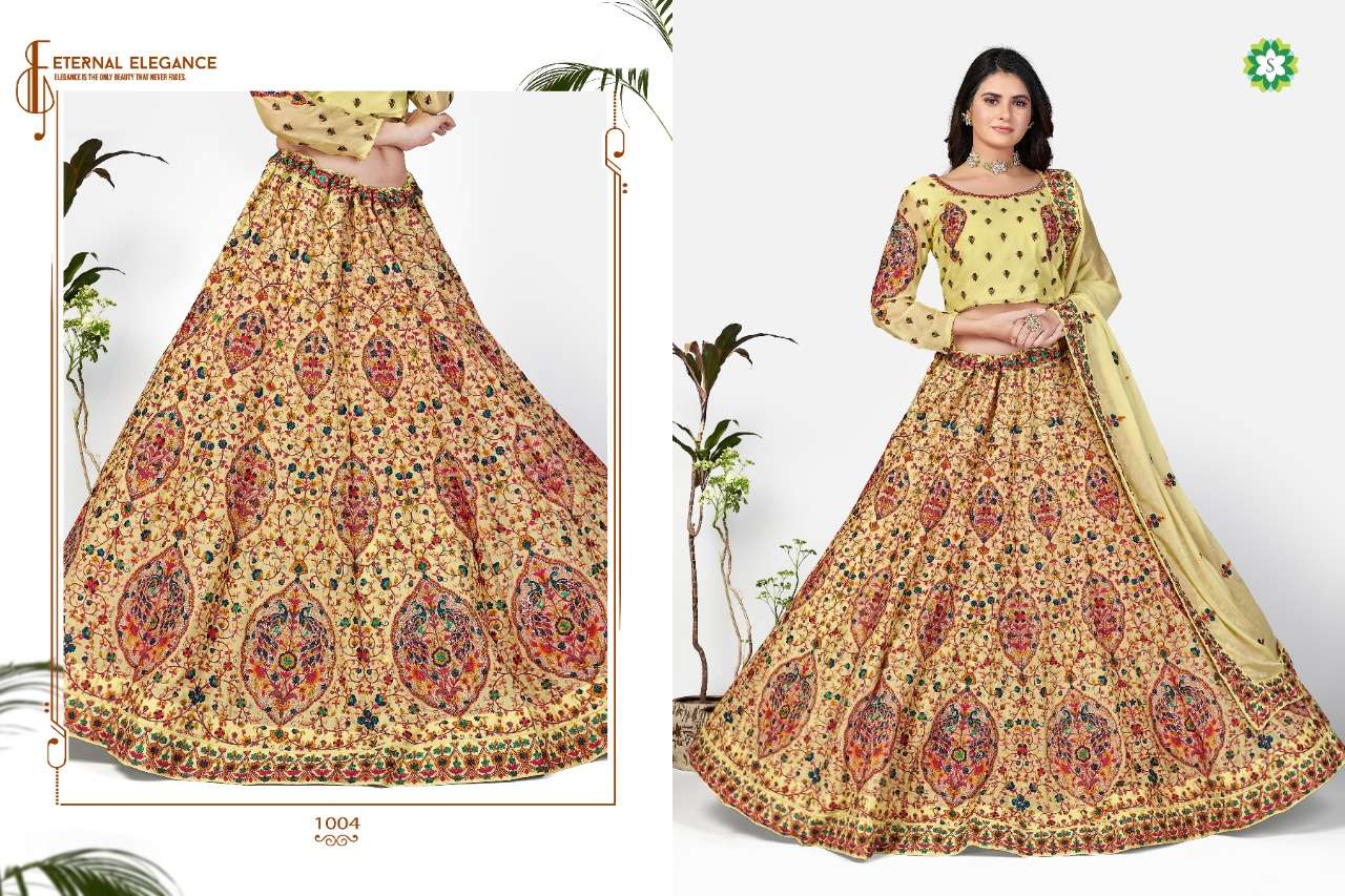 MANGALM BY SHEE STAR 1001 TO 1004 SERIES DESIGNER BEAUTIFUL NAVRATRI COLLECTION OCCASIONAL WEAR & PARTY WEAR HEAVY GEORGETTE LEHENGAS AT WHOLESALE PRICE
