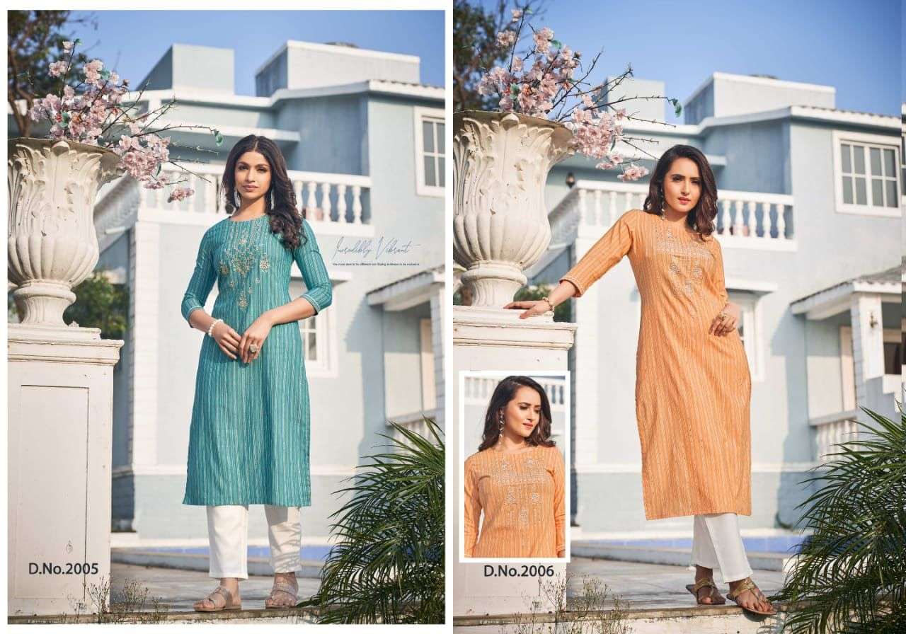 SUNSHINE BY SNAPSTYLE 2001 TO 2006 SERIES DESIGNER STYLISH FANCY COLORFUL BEAUTIFUL PARTY WEAR & ETHNIC WEAR COLLECTION LINING COTTON KURTIS AT WHOLESALE PRICE