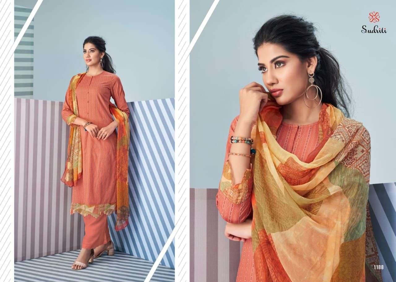 LINE OF ART BY SUDRITI BEAUTIFUL SUITS COLORFUL STYLISH FANCY CASUAL WEAR & ETHNIC WEAR PURE COTTON PRINT DRESSES AT WHOLESALE PRICE