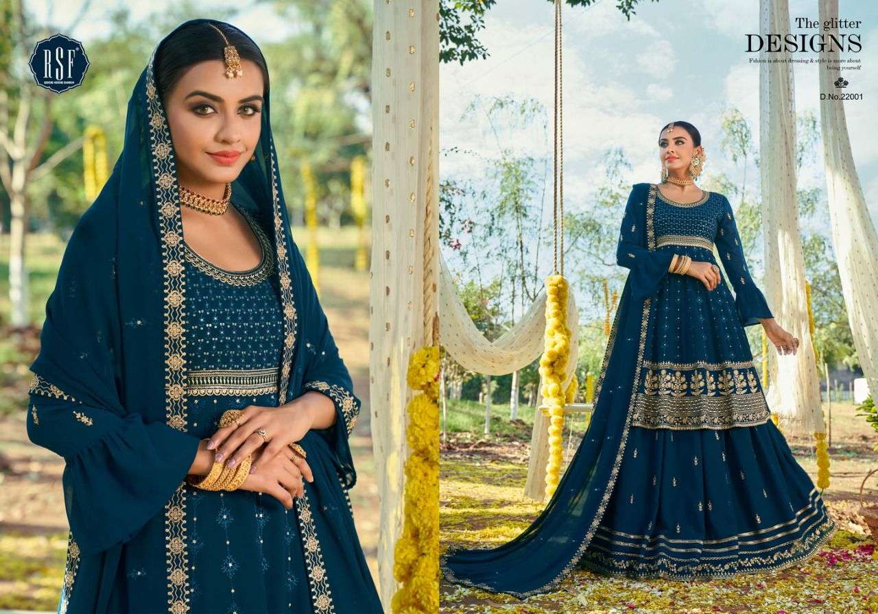 SAMPADA BY RIDDHI SIDDHI FASHION 22001 TO 22004 SERIES BEAUTIFUL SUITS COLORFUL STYLISH FANCY CASUAL WEAR & ETHNIC WEAR PURE FAUX GEORGETTE DRESSES AT WHOLESALE PRICE