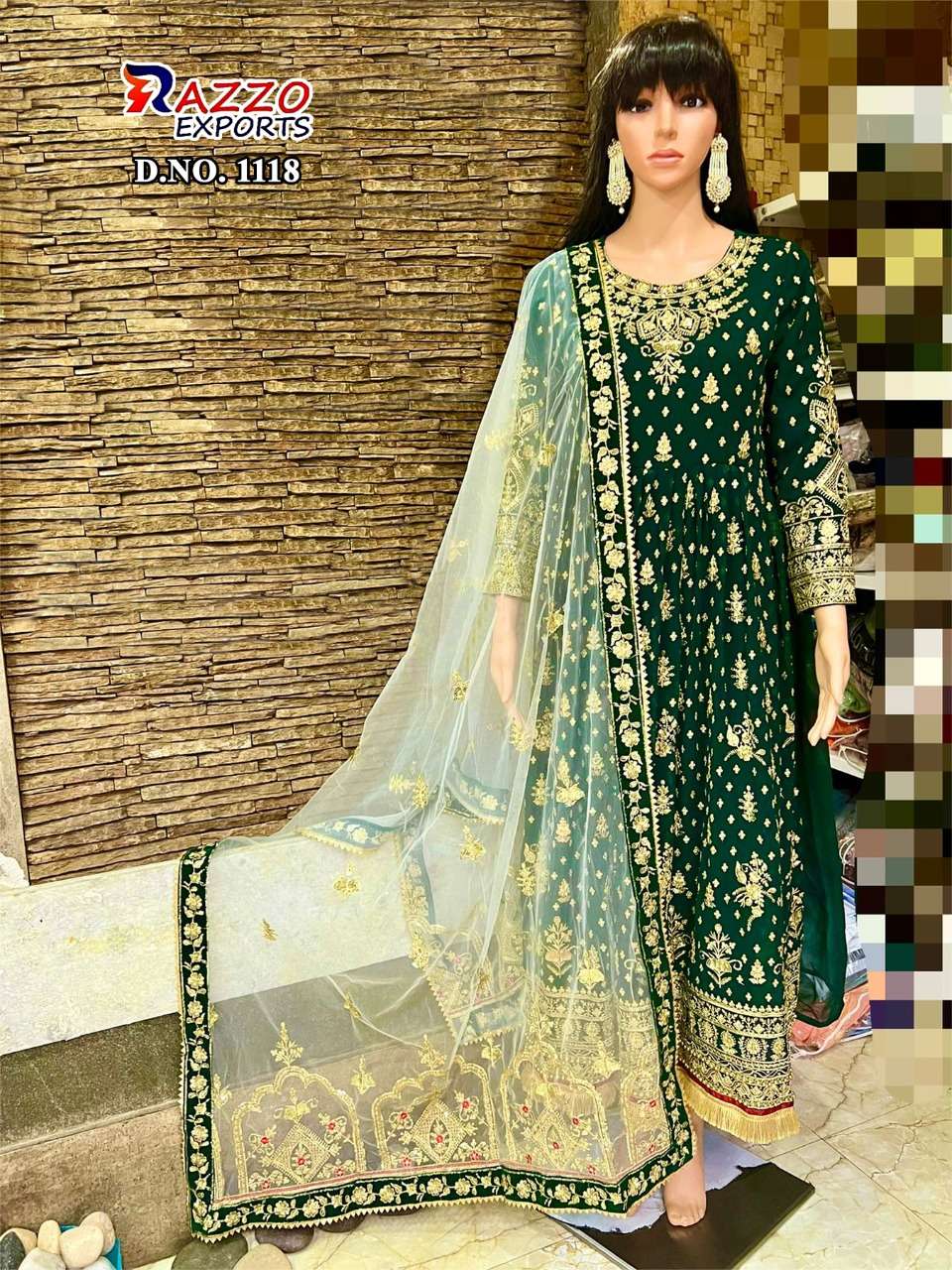 RAZZO VOL-5 HIT COLLECTION BY RAZZO EXPORTS 1117 TO 1118 SERIES DESIGNER BEAUTIFUL STYLISH PAKISATNI SUITS FANCY COLORFUL CASUAL WEAR & ETHNIC WEAR & READY TO WEAR GEORGETTE EMBROIDERY DRESSES AT WHOLESALE PRICE