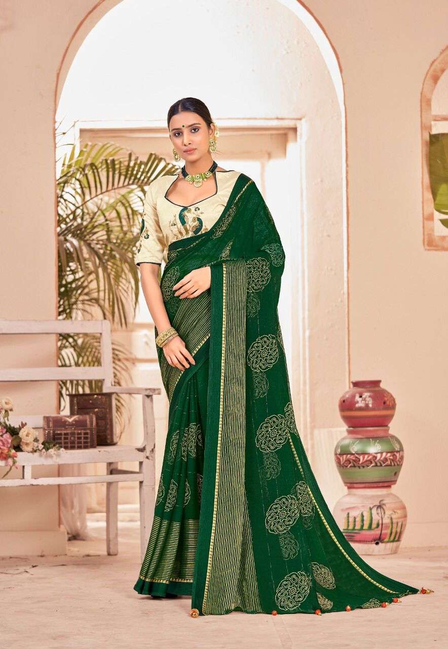 MANORAMA BY 5D DESIGNER 11731 TO 11738 SERIES INDIAN TRADITIONAL WEAR COLLECTION BEAUTIFUL STYLISH FANCY COLORFUL PARTY WEAR & OCCASIONAL WEAR PURE CHIFFON SAREES AT WHOLESALE PRICE