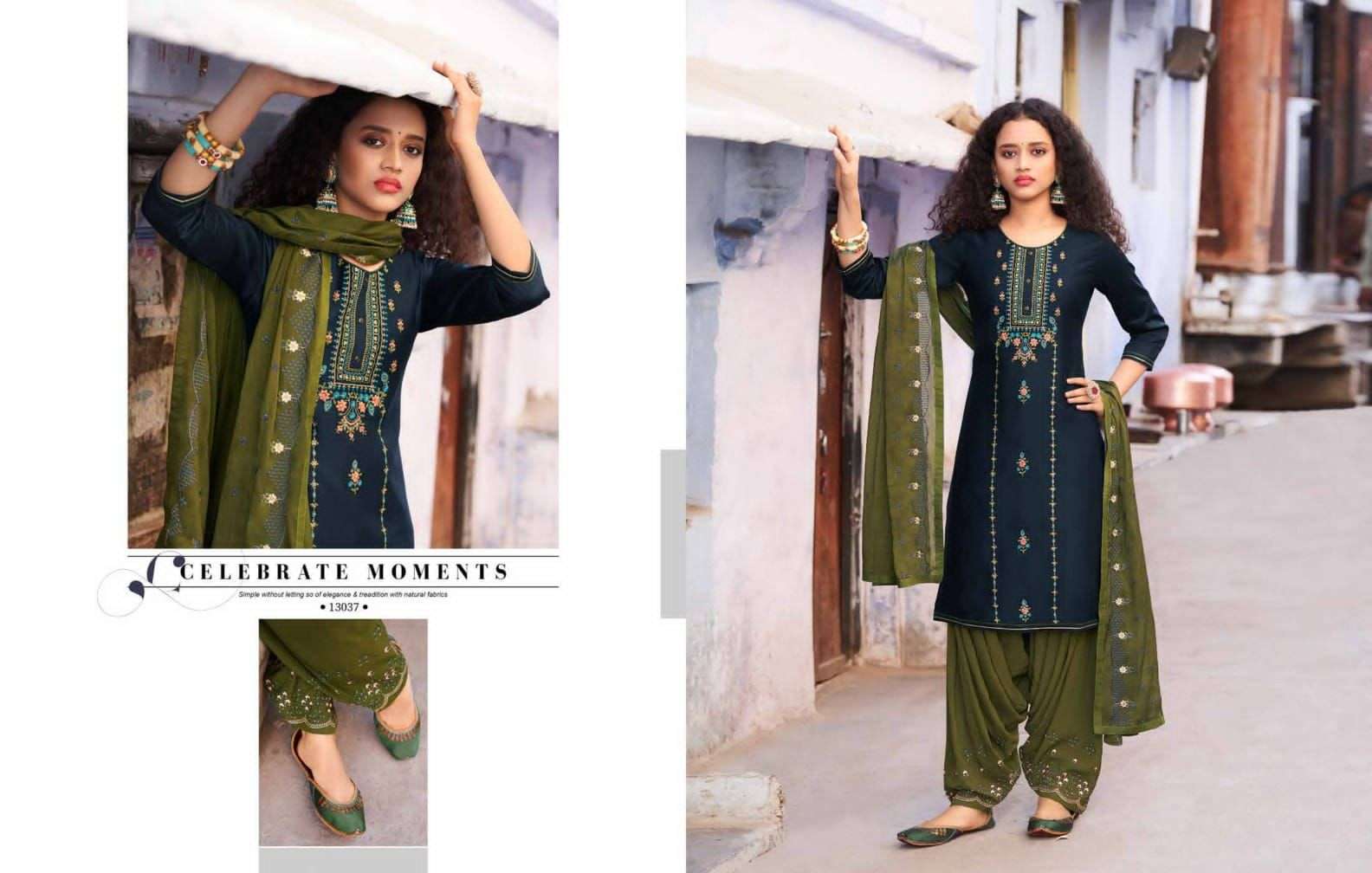 ZARKAN BY PATIYALA BY KALAROOP 13033 TO 13038 SERIES BEAUTIFUL SUITS COLORFUL STYLISH FANCY CASUAL WEAR & ETHNIC WEAR JAM SILK DRESSES AT WHOLESALE PRICE