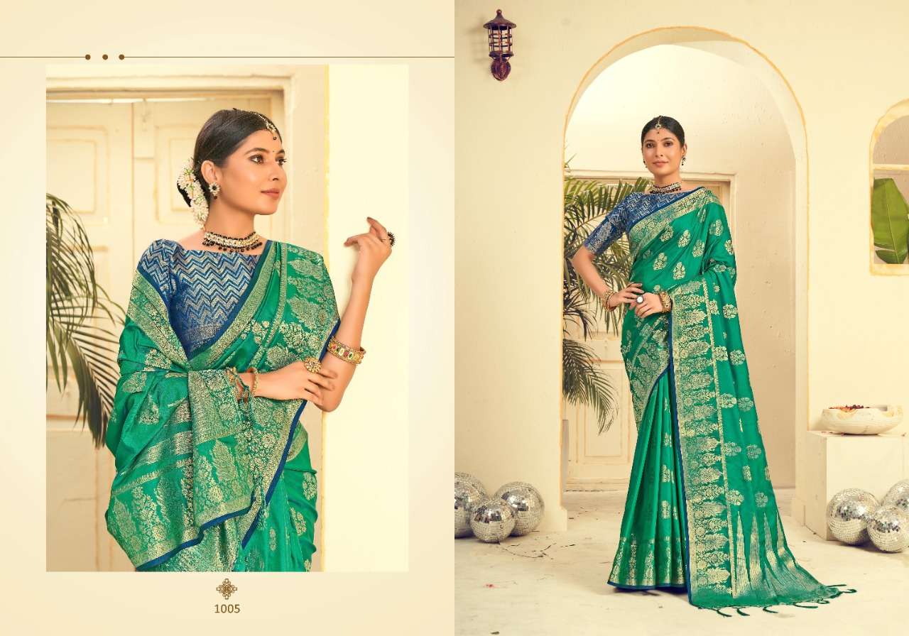 NALLINI VOL-3 BY SAROJ 1001 TO 1006 SERIES INDIAN TRADITIONAL WEAR COLLECTION BEAUTIFUL STYLISH FANCY COLORFUL PARTY WEAR & OCCASIONAL WEAR LICHI SILK SAREES AT WHOLESALE PRICE