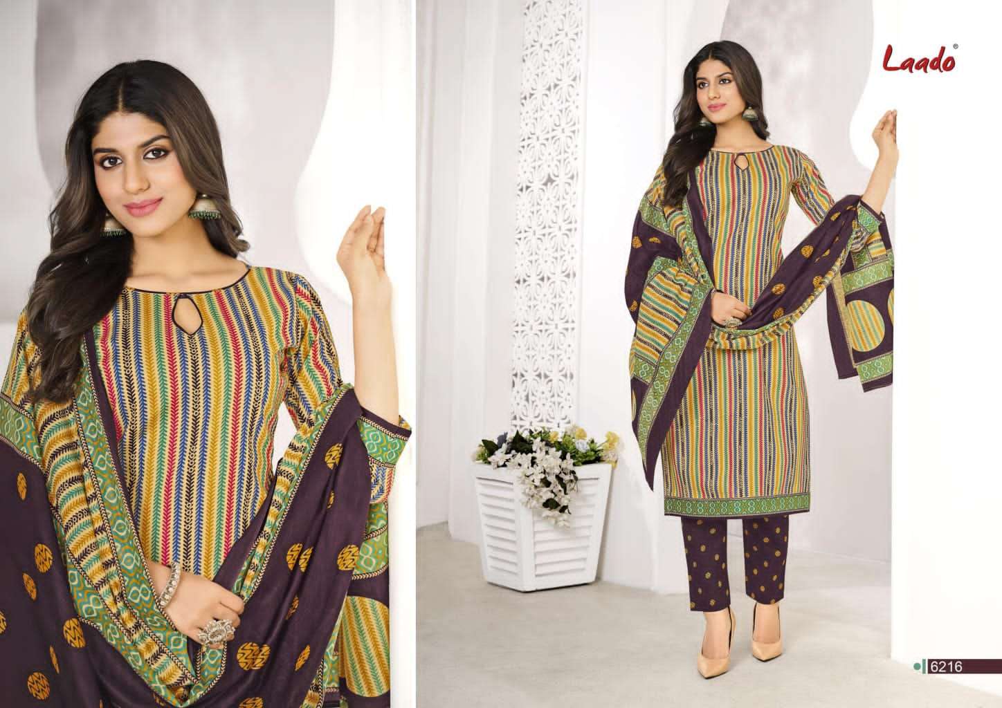 LAADO VOL-62 BY LAADO 6201 TO 6220 SERIES BEAUTIFUL SUITS STYLISH FANCY COLORFUL PARTY WEAR & OCCASIONAL WEAR PURE COTTON PRINTED DRESSES AT WHOLESALE PRICE